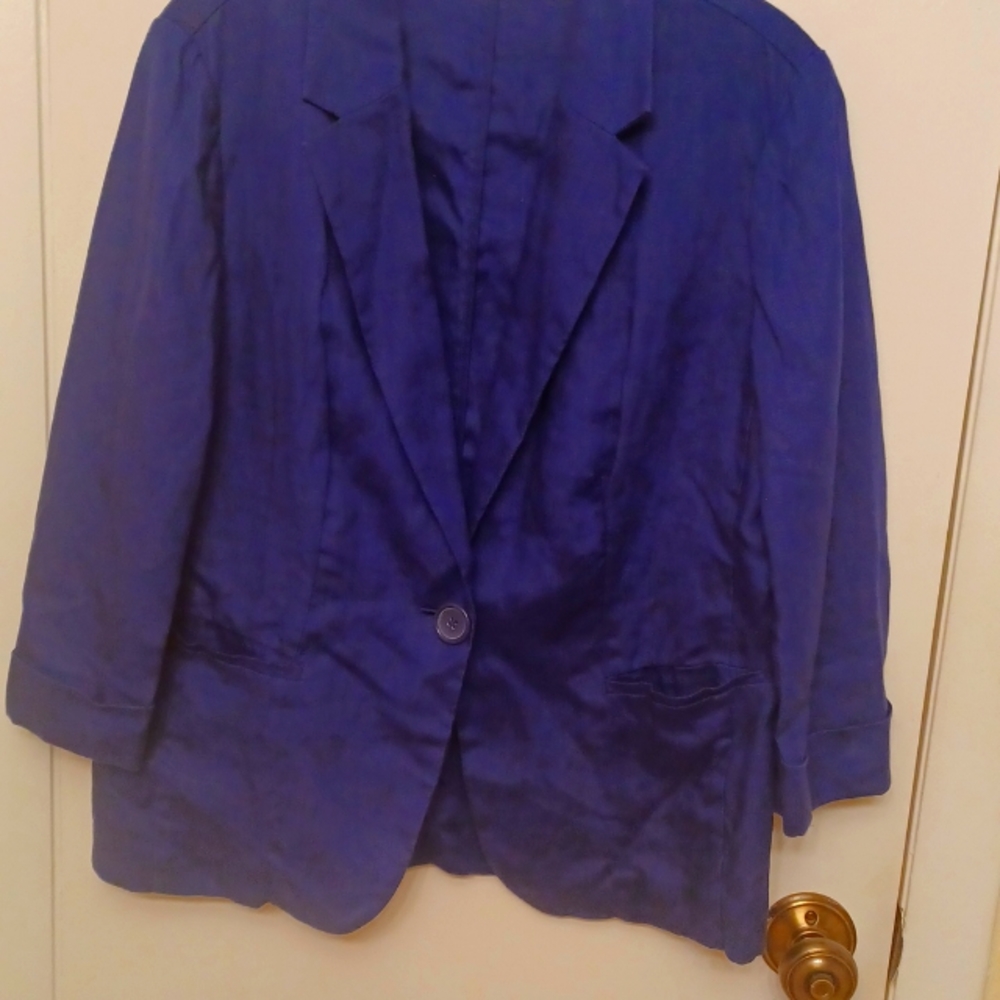 Chico's linen blazer. Royal blue. Chico's size 1. Medium, 8/10 new condition - Picture 1 of 7